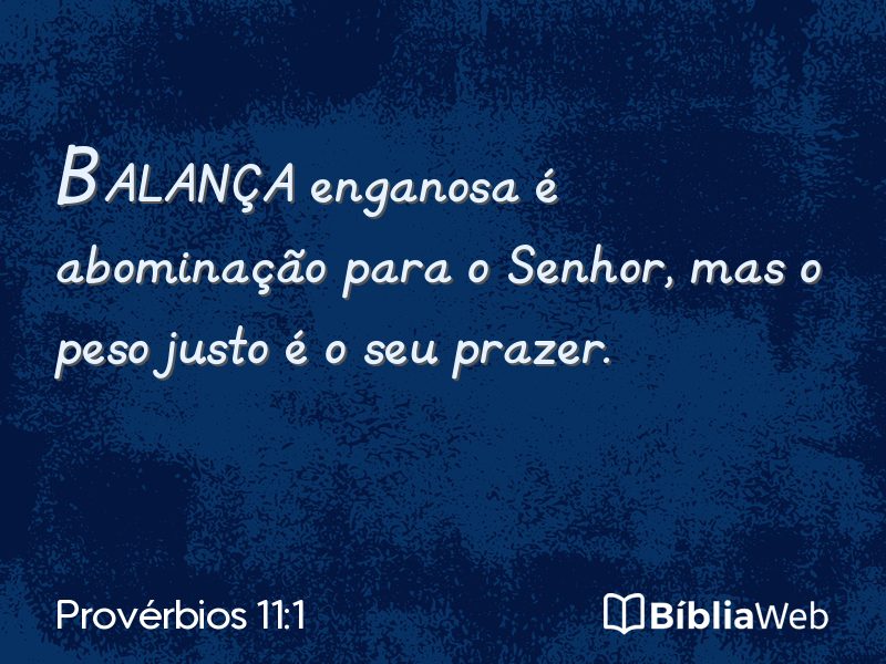 Provérbios 11:1 em imagem para compartilhar