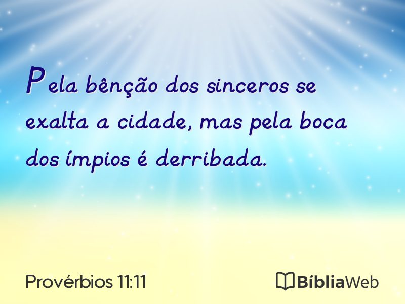 Provérbios 11:11 em imagem para compartilhar