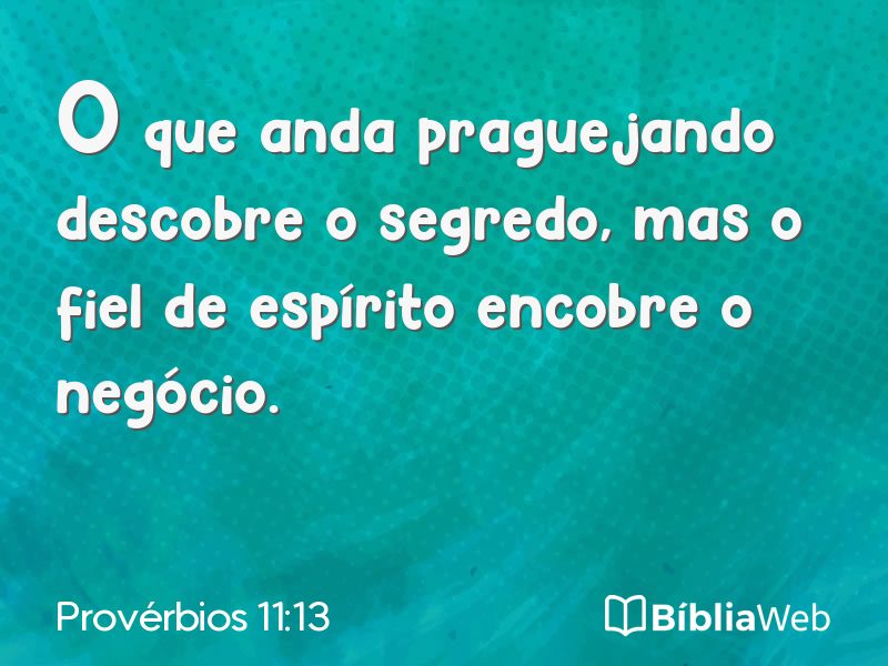Provérbios 11:13 em imagem para compartilhar