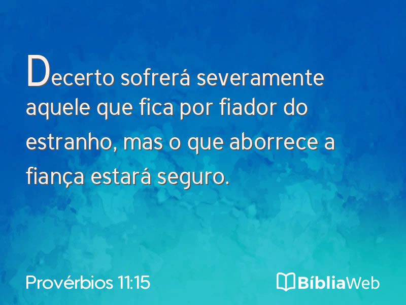 Provérbios 11:15 em imagem para compartilhar