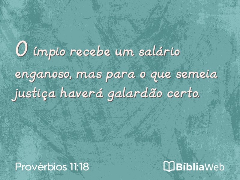 Provérbios 11:18 em imagem para compartilhar