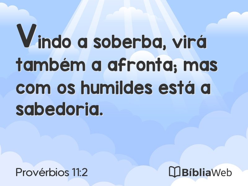 Provérbios 11:2 em imagem para compartilhar