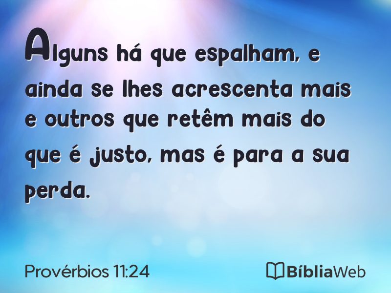 Provérbios 11:24 em imagem para compartilhar