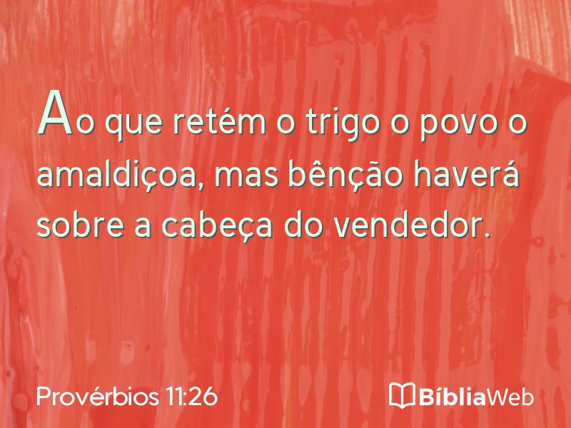 Provérbios 11:26 em imagem para compartilhar