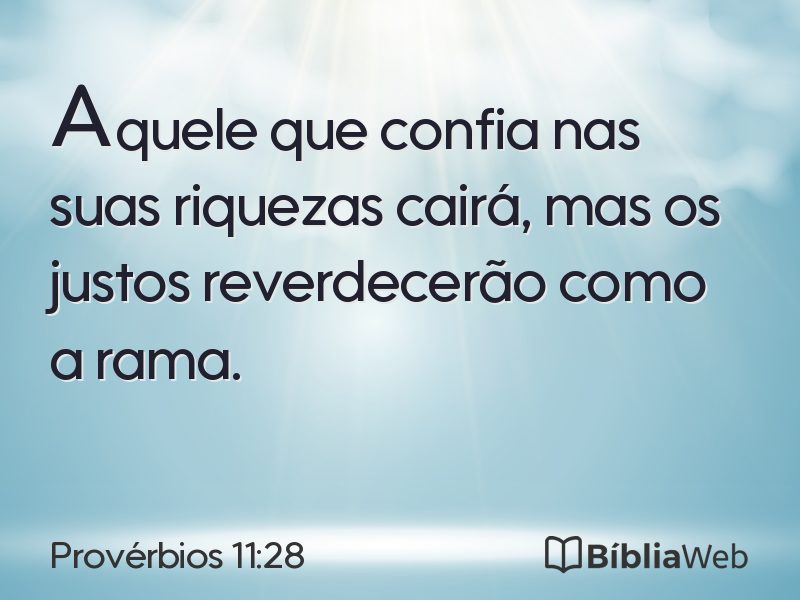 Provérbios 11:28 em imagem para compartilhar