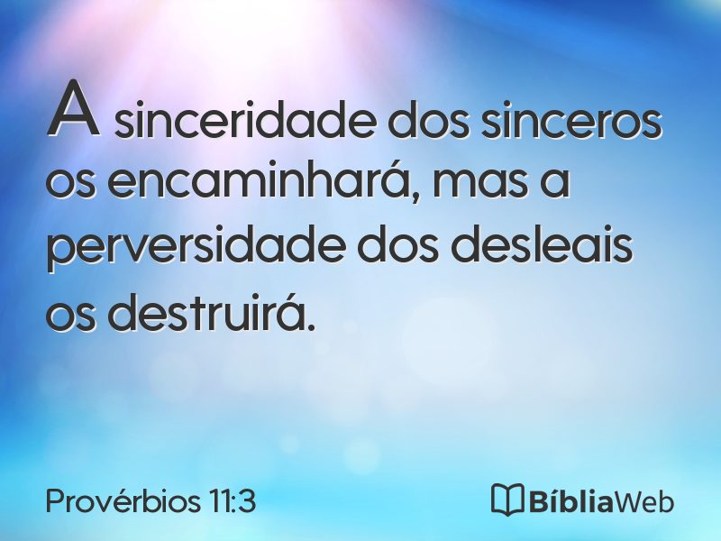 Provérbios 11:3 em imagem para compartilhar