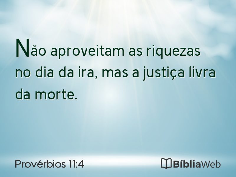 Provérbios 11:4 em imagem para compartilhar