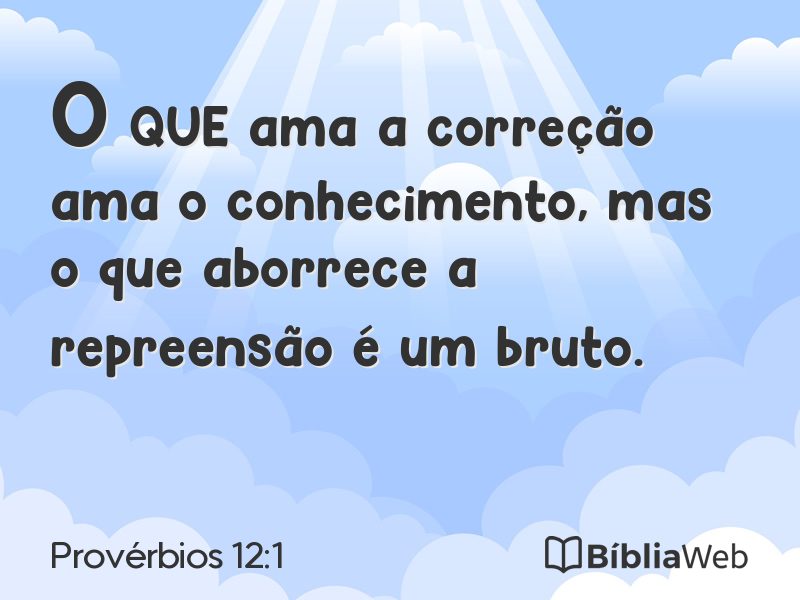 Provérbios 12:1 em imagem para compartilhar