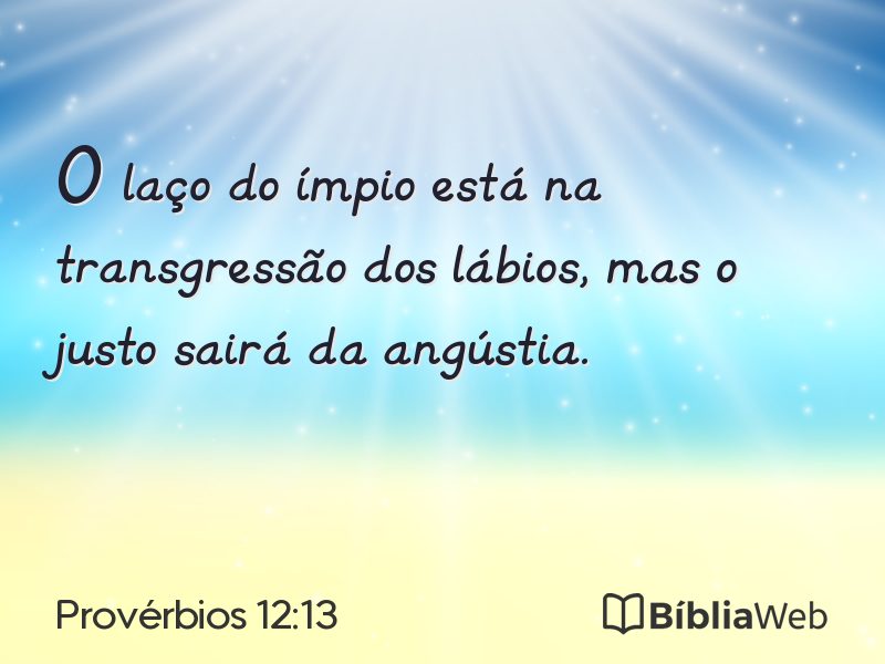 Provérbios 12:13 em imagem para compartilhar