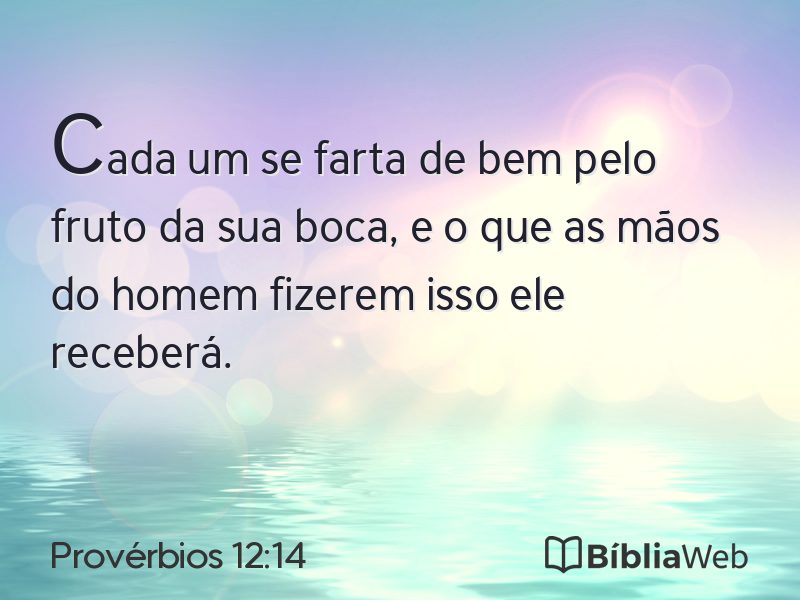 Provérbios 12:14 em imagem para compartilhar