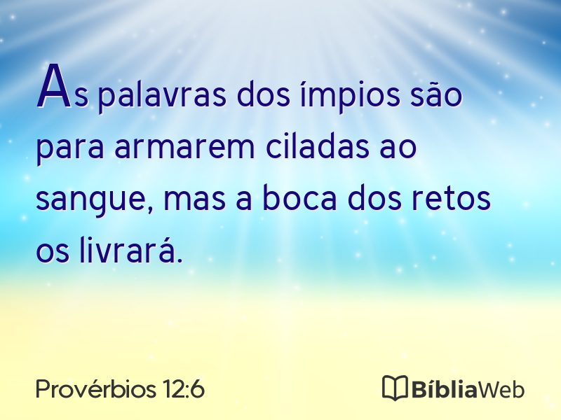 Provérbios 12:6 em imagem para compartilhar