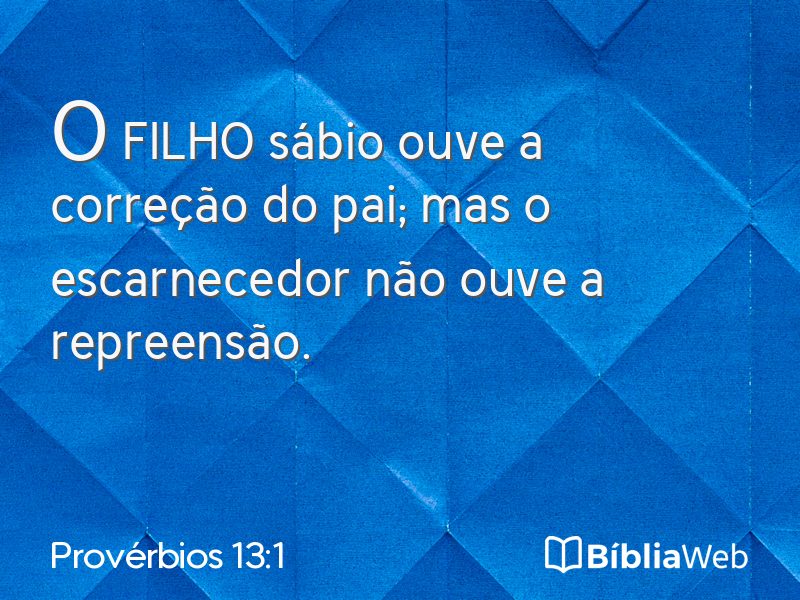 Provérbios 13:1 em imagem para compartilhar