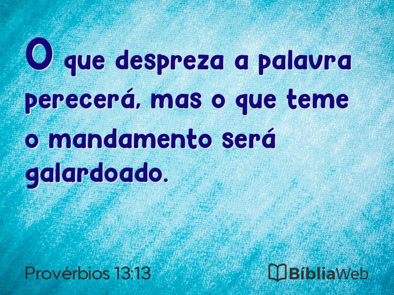 Provérbios 13:13 em imagem para compartilhar