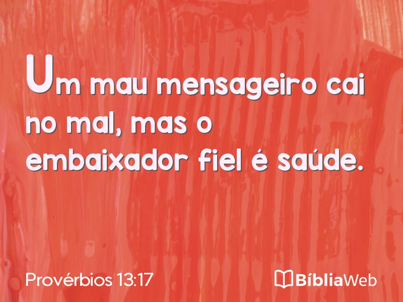 Provérbios 13:17 em imagem para compartilhar