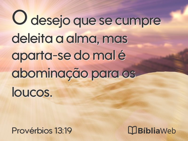 Provérbios 13:19 em imagem para compartilhar