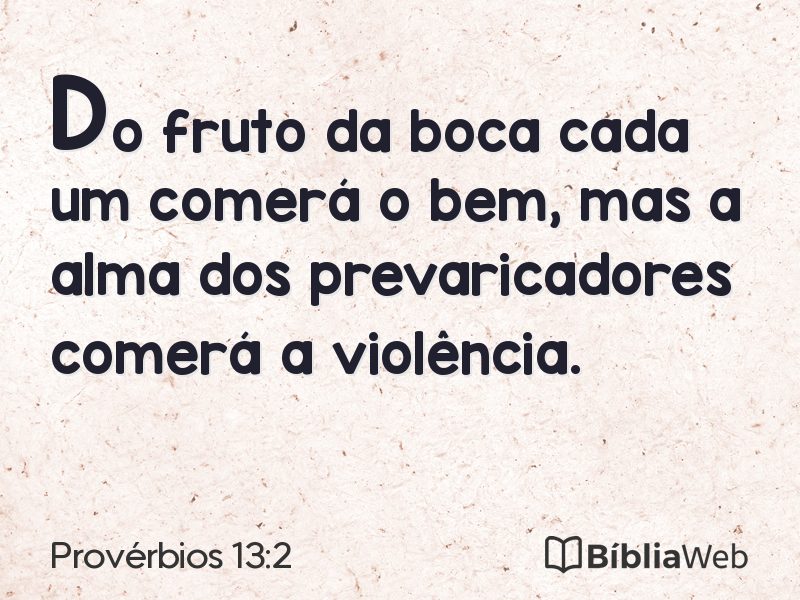 Provérbios 13:2 em imagem para compartilhar