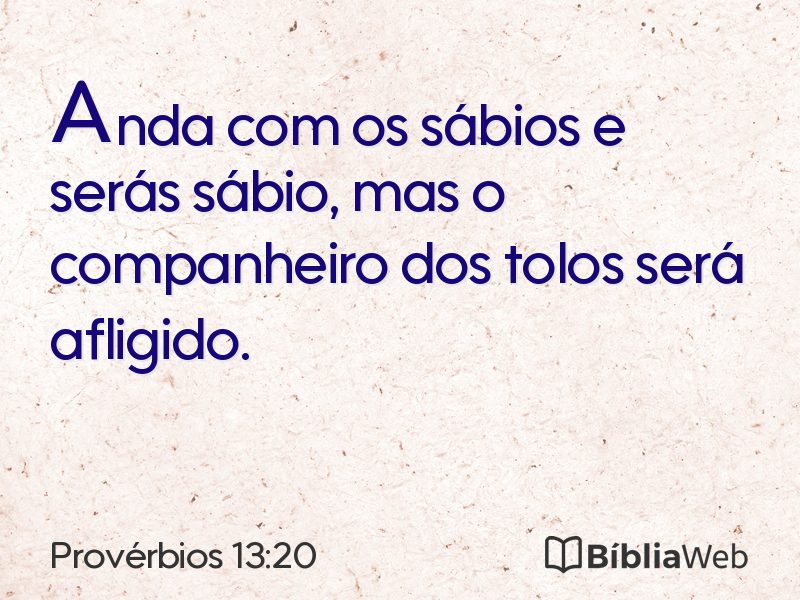 Provérbios 13:20 em imagem para compartilhar