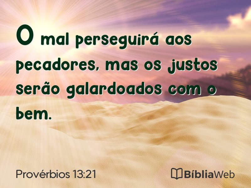 Provérbios 13:21 em imagem para compartilhar