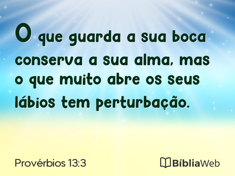 Provérbios 13:3 em imagem para compartilhar