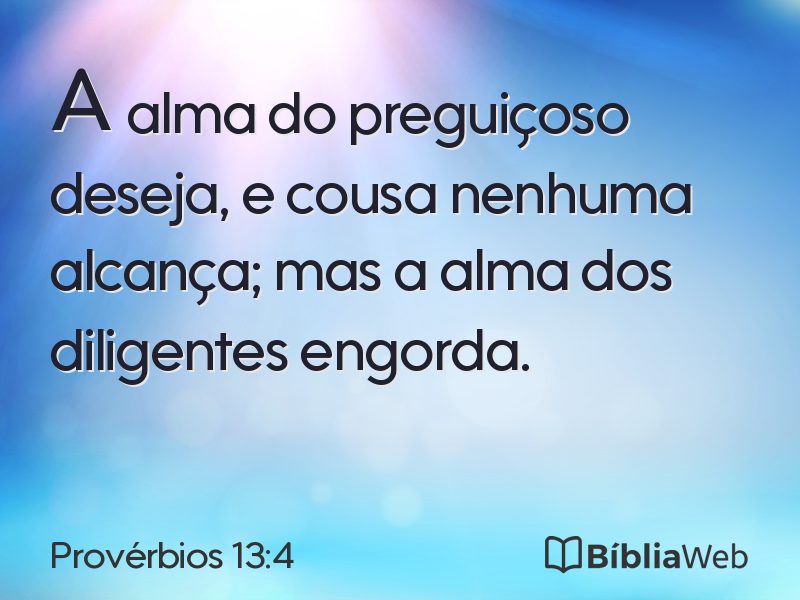 Provérbios 13:4 em imagem para compartilhar