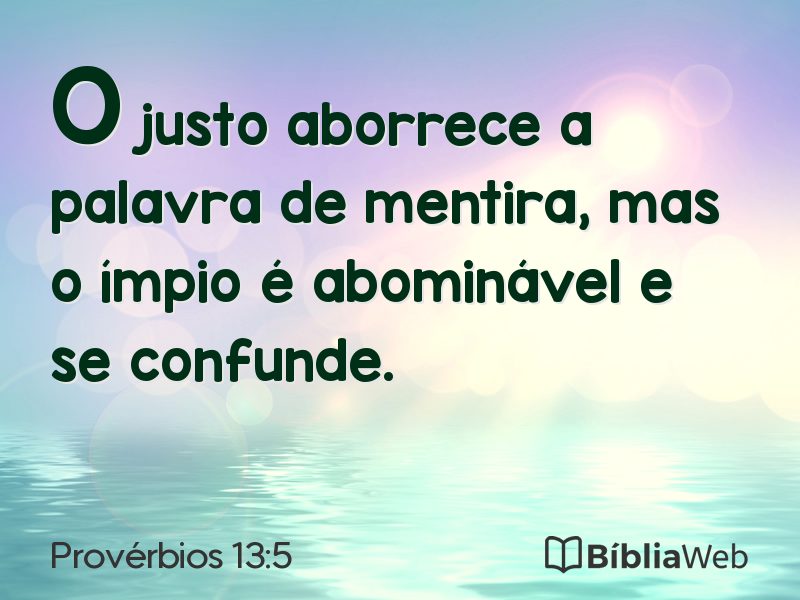 Provérbios 13:5 em imagem para compartilhar