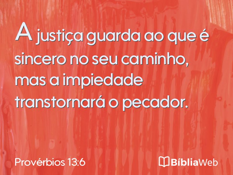 Provérbios 13:6 em imagem para compartilhar