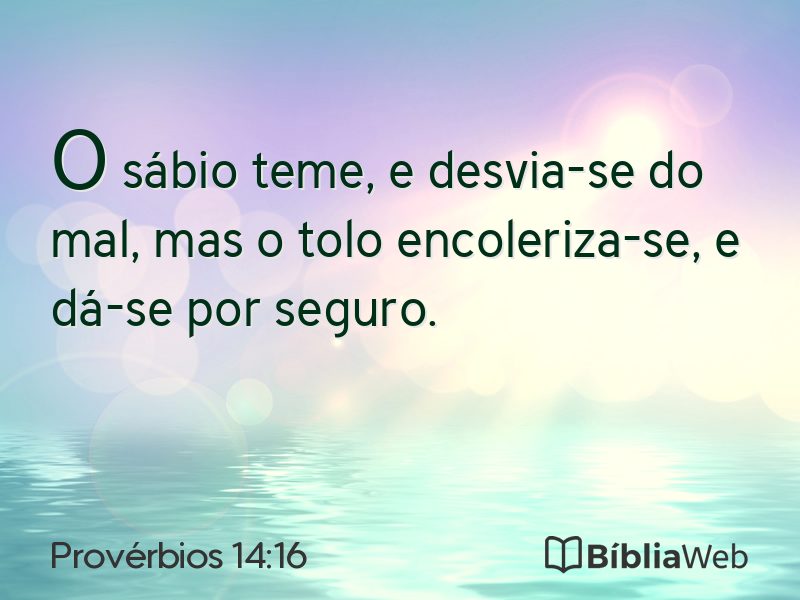 Provérbios 14:16 em imagem para compartilhar