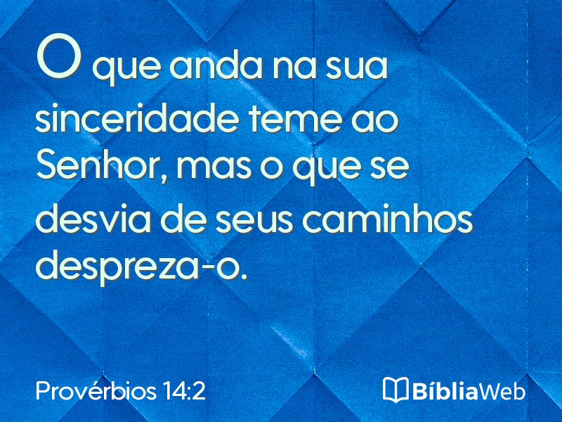 Provérbios 14:2 em imagem para compartilhar