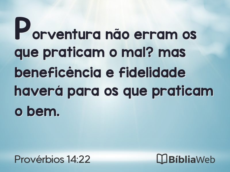Provérbios 14:22 em imagem para compartilhar