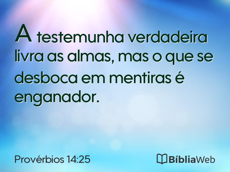Provérbios 14:25 em imagem para compartilhar