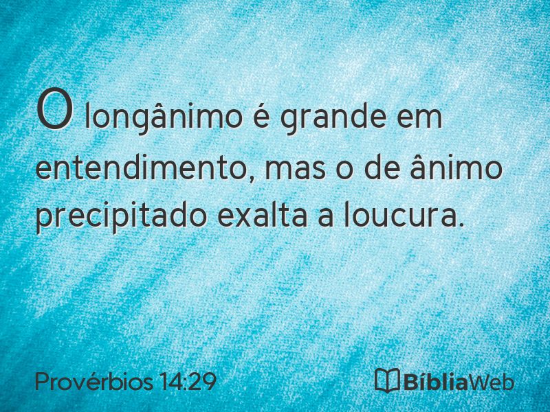 Provérbios 14:29 em imagem para compartilhar