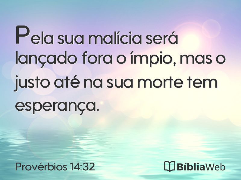 Provérbios 14:32 em imagem para compartilhar
