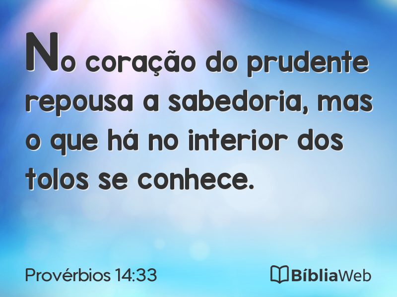 Provérbios 14:33 em imagem para compartilhar