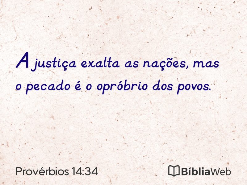 Provérbios 14:34 em imagem para compartilhar