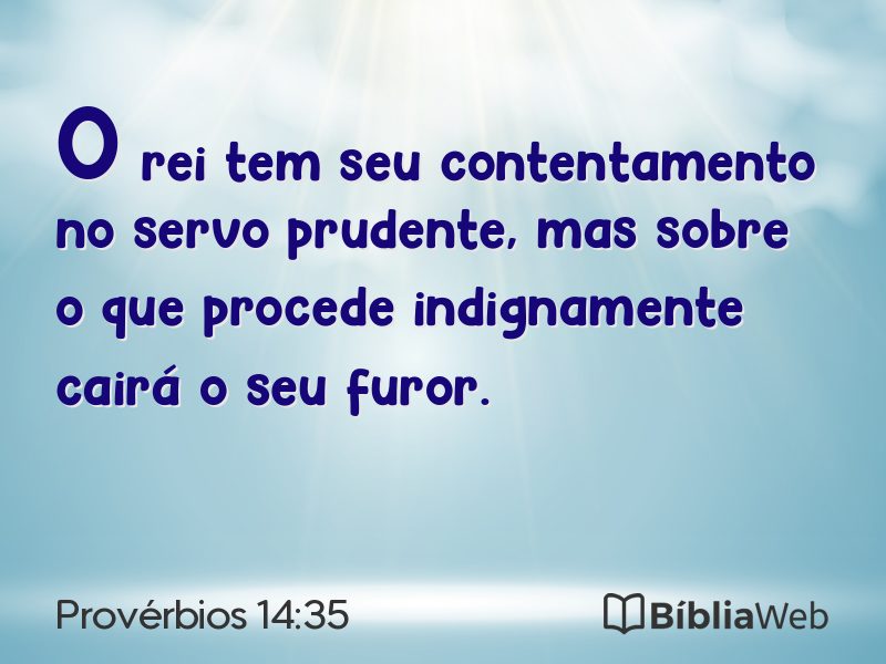 Provérbios 14:35 em imagem para compartilhar