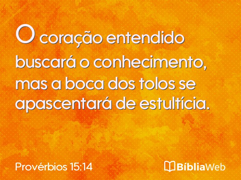 Provérbios 15:14 em imagem para compartilhar