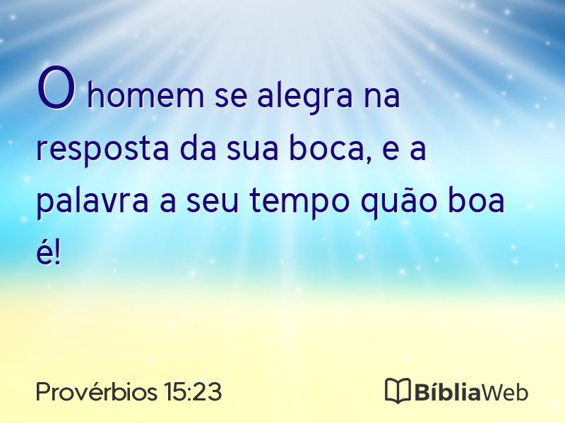 Provérbios 15:23 em imagem para compartilhar