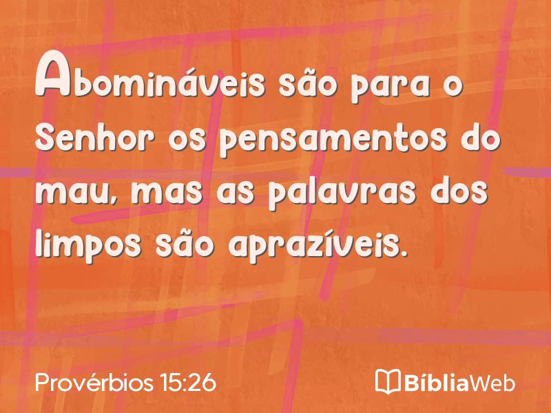 Provérbios 15:26 em imagem para compartilhar