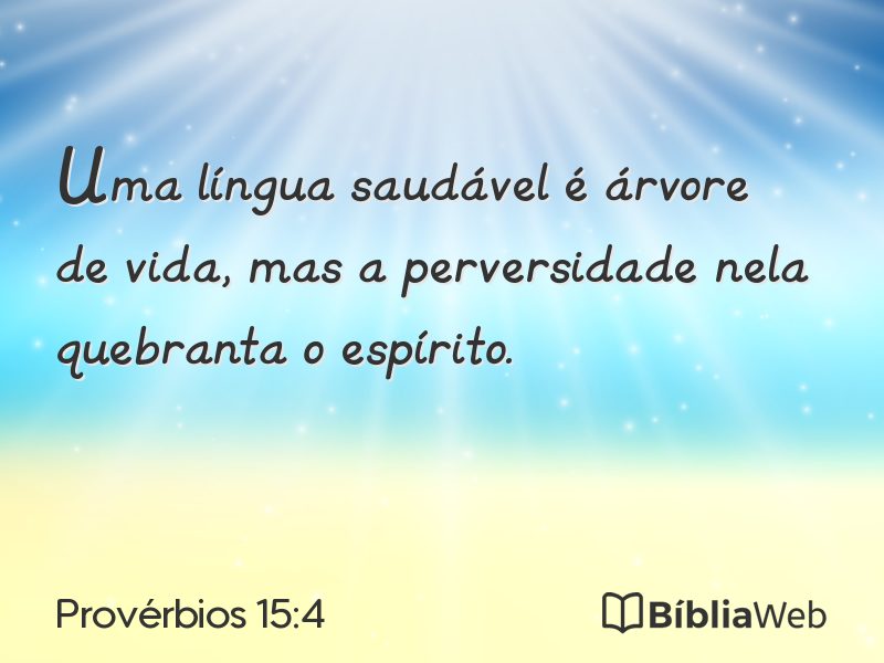 Provérbios 15:4 em imagem para compartilhar