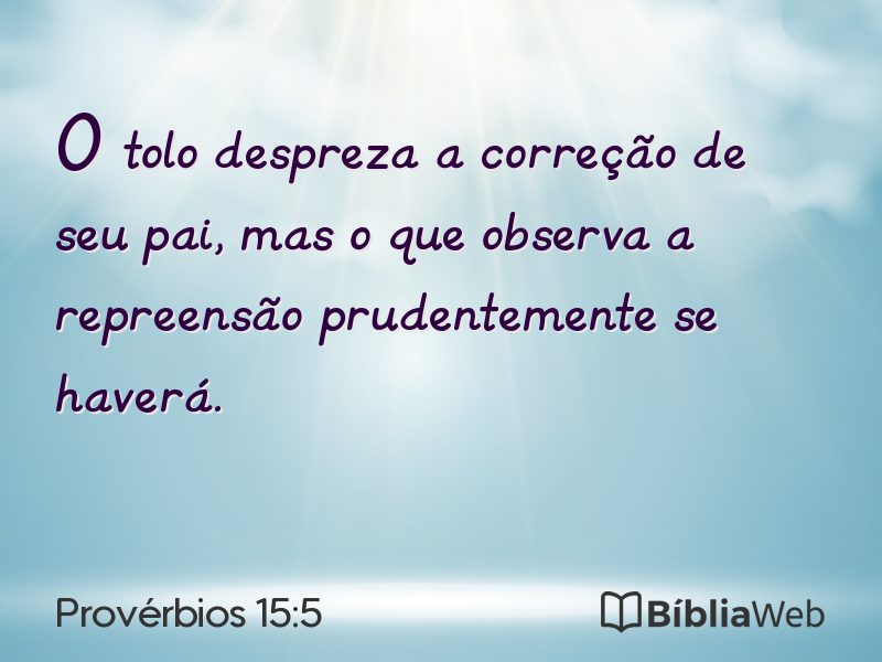 Provérbios 15:5 em imagem para compartilhar