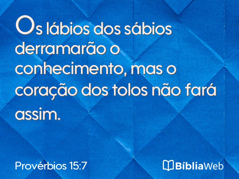 Provérbios 15:7 em imagem para compartilhar