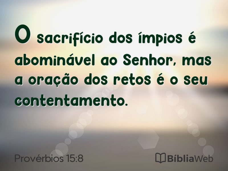 Provérbios 15:8 em imagem para compartilhar