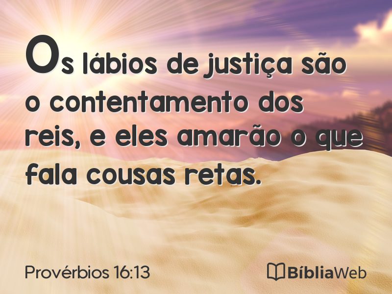 Provérbios 16:13 em imagem para compartilhar