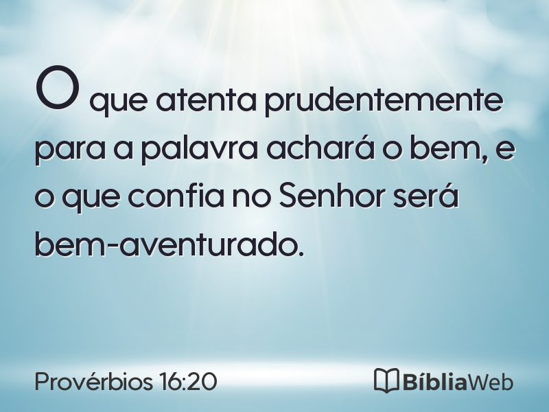 Provérbios 16:20 em imagem para compartilhar