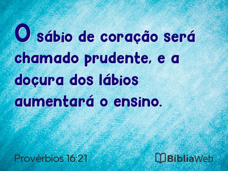 Provérbios 16:21 em imagem para compartilhar
