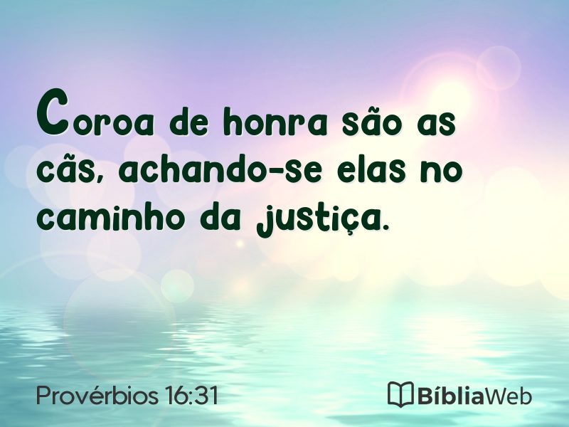Provérbios 16:31 em imagem para compartilhar