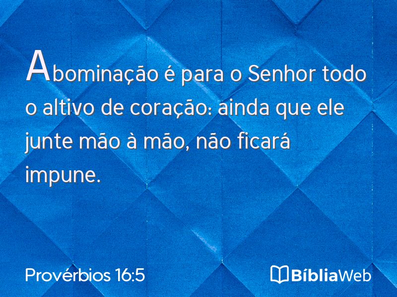 Provérbios 16:5 em imagem para compartilhar
