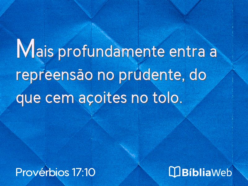 Provérbios 17:10 em imagem para compartilhar