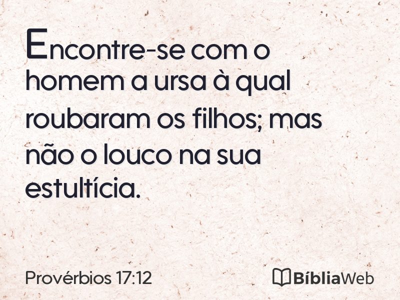 Provérbios 17:12 em imagem para compartilhar