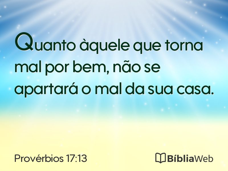 Provérbios 17:13 em imagem para compartilhar
